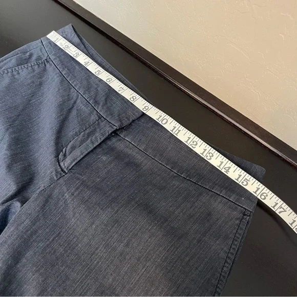 Loft Cotton blend cropped casual pant, lightweight, blue, size 4 - Picture 7 of 12